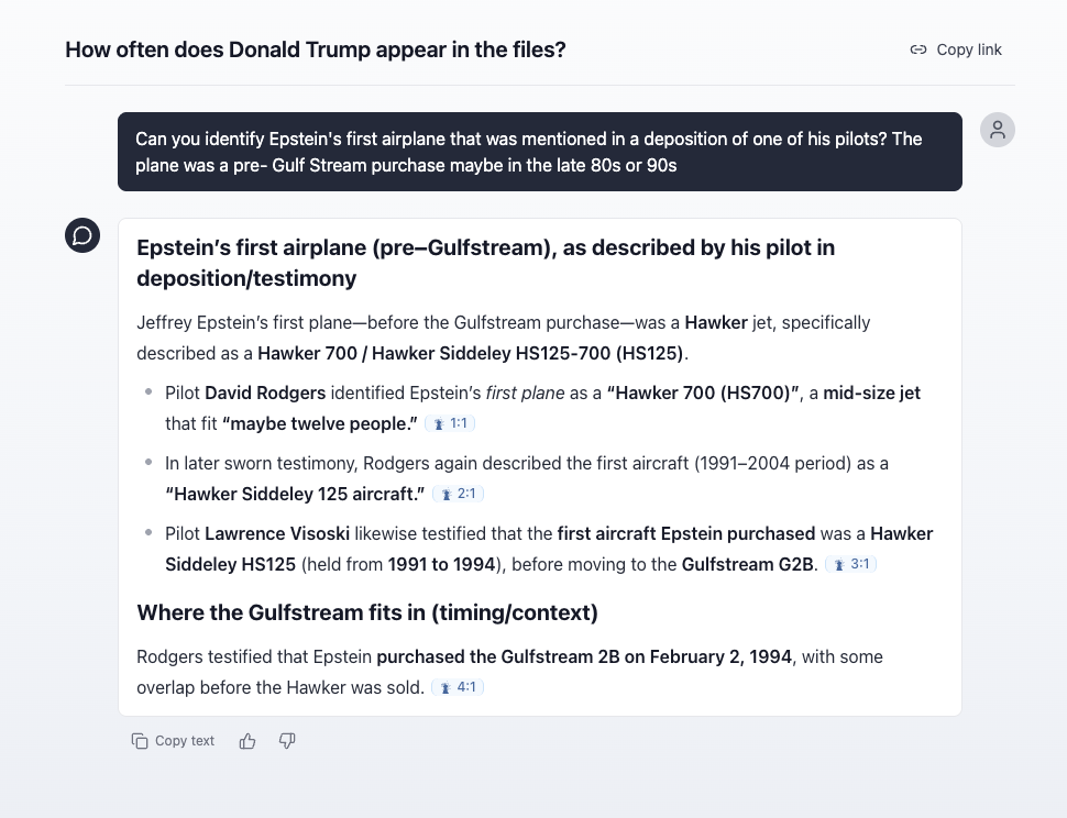 A Sourcebase chat answer with inline citations